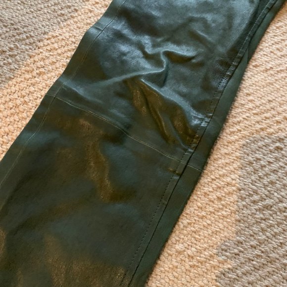 Rag & Bone Leather Pants In Leaf Green Size 26 - Picture 6 of 12